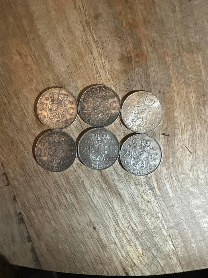 Zilveren Rijksdaalders Juliana, Postzegels en Munten, Munten | Nederland, Losse munt, 2½ gulden, Koningin Juliana, Zilver, Ophalen of Verzenden