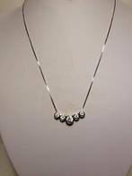 Zilveren ketting met zilveren hanger (bergkristal), Verzenden, Zo goed als nieuw, Met kristal, Zilver