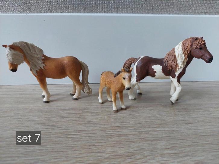 Schleich Ijslander hengst, merrie, veulen Set 7, Kinderen en Baby's, Speelgoed | Overig, Gebruikt, Jongen of Meisje, Ophalen of Verzenden