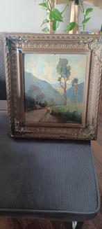 Schilderij olieverf indonesich antiek, Antiek en Kunst, Kunst | Schilderijen | Klassiek, Ophalen of Verzenden