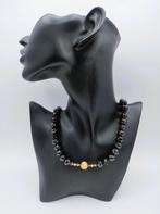 Granaten ketting met gouden bolslot, 43 cm, Verzenden, Goud, Ketting, Met edelsteen