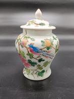 Chinees handbeschilderd porseleinen pot met deksel, Antiek en Kunst, Ophalen of Verzenden