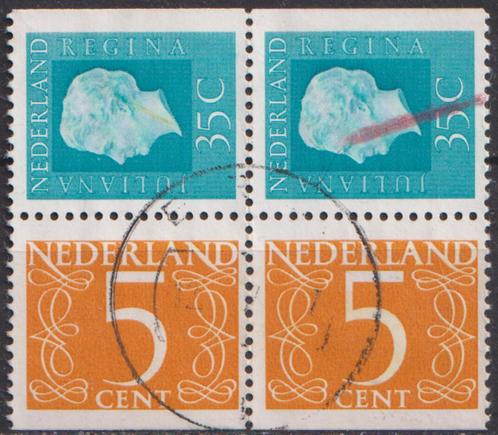 Postzegelb kombi No. C 114 bl. Van 4 O. ADV. no.71 B., Postzegels en Munten, Postzegels | Nederland, Gestempeld, Na 1940, Verzenden