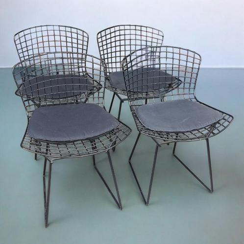 4x bertoia side chair stoel knoll international 1970s-80s, Huis en Inrichting, Stoelen, Gebruikt, Vier, Wit, Ophalen of Verzenden