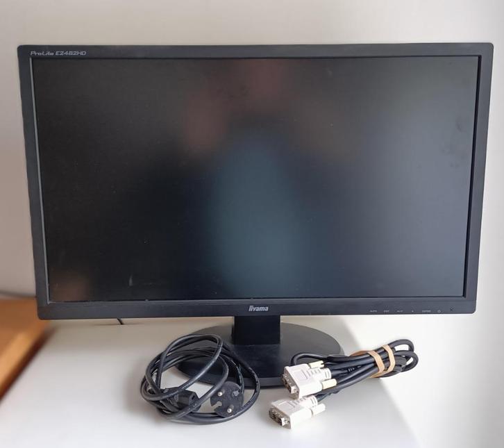 iiyama ProLite E2482HD-B1 monitor, Computers en Software, Monitoren, Gebruikt, 60 Hz of minder, DVI, VGA, TN, Full HD, 5 ms of meer