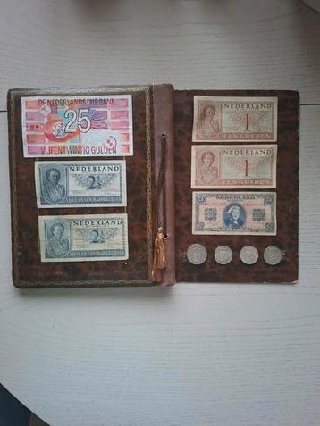 6x Nederlandse oude bankbiljetten + 4x oude munten  beschikbaar voor biedingen