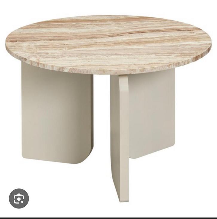 Brez Bijzettafel - Marmer Taupe, Huis en Inrichting, Tafels | Bijzettafels, Nieuw, Rond, Minder dan 45 cm, Minder dan 55 cm, Overige materialen