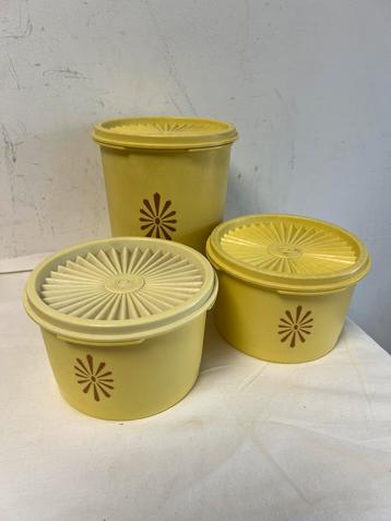Te Koop : Vintage Tupperware Setje Voorraadbussen Harvest beschikbaar voor biedingen