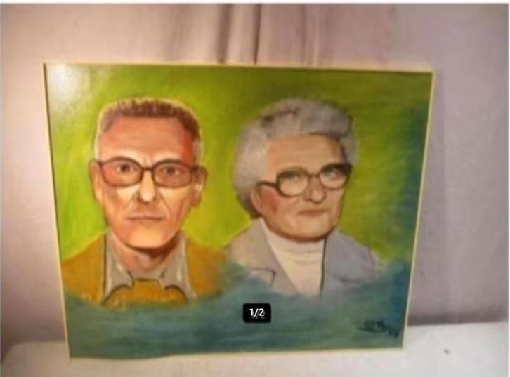 Mooi Geschilderd Werk 'Opa en Oma' - Peter van der Avoort, Antiek en Kunst, Kunst | Schilderijen | Klassiek, Ophalen of Verzenden