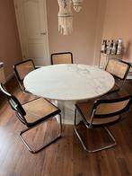 Marmeren tafel, Huis en Inrichting, Tafels | Eettafels, Ophalen, Rond, Vijf personen of meer, Marmer