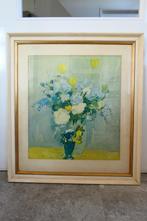 Vintage Jan Sluijters print boeket in vaas ingelijst., Ophalen, 50 tot 75 cm, 50 tot 75 cm, Print