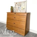 Vintage schoolkast met lades en boekenrek, boekenkast, Ophalen, Gebruikt, 100 tot 150 cm, -
