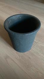 H&M home grijze aardewerk bloempot, Ophalen, Rond, Zo goed als nieuw, Aardewerk