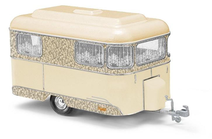 Busch 51703 Nagetusch Caravan, beige/zilver, Hobby en Vrije tijd, Modelauto's | 1:87, Nieuw, Overige typen, Overige merken, Ophalen of Verzenden