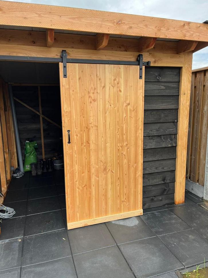 Douglas schuifdeur incl rail 2m, Doe-het-zelf en Verbouw, Kozijnen en Schuifpuien, Nieuw, Deurkozijn, Hout, Ophalen