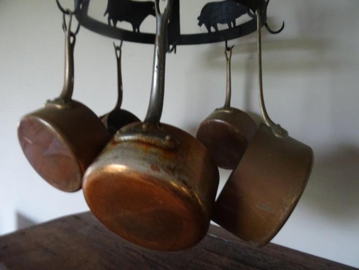 allerlei koperen Franse kannen potten schalen kandelaars etc, Antiek en Kunst, Antiek | Koper en Brons, Ophalen