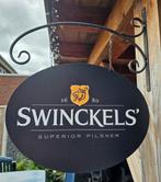 Dubbelzijdig SWINCKELS UITHANGBORD (incl. beugel), Ophalen of Verzenden, Nieuw, Reclamebord, Plaat of Schild, Overige merken