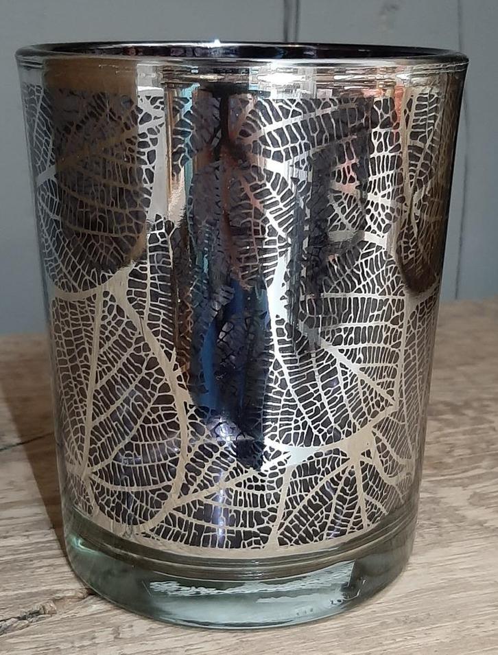 2x Windlicht Zilver Blad Small Mars & More, Huis en Inrichting, Woonaccessoires | Kandelaars en Kaarsen, Nieuw, Kandelaar, Minder dan 25 cm