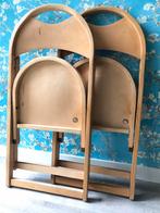 Retro vintage jaren 50 OTK houten klapstoelen 2x, Huis en Inrichting, Retro vintage, Twee, Gebruikt, Bruin