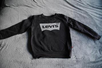 Levi's zwarte sweater met grijze logoprint, maat 140