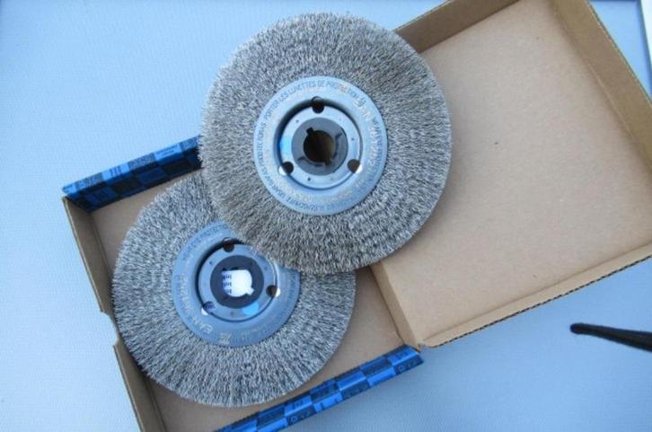 Ronde staalborstel ø 180 mm geschikt voor edelstaal (INOX), Doe-het-zelf en Verbouw, Gereedschap | Slijpmachines, Nieuw, Werkbankslijpmachine