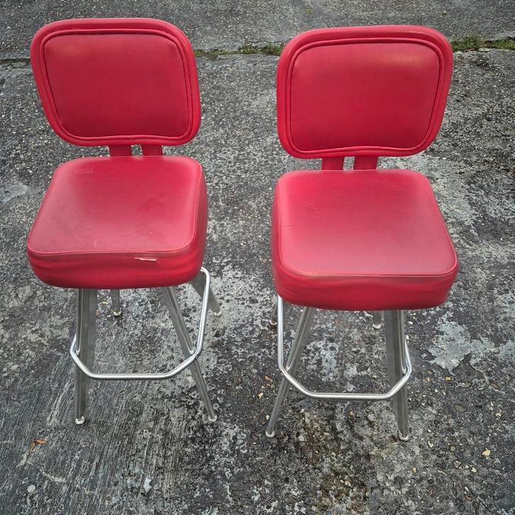 Holland casino krukken met swivel return system 2 stuks, Huis en Inrichting, Barkrukken, Gebruikt, 60 tot 90 cm, 2 krukken, Ophalen