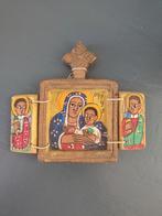 Ethiopisch houten drieluik handgemaakt, Verzamelen, Speldjes, Pins en Buttons, Verzenden, Gebruikt