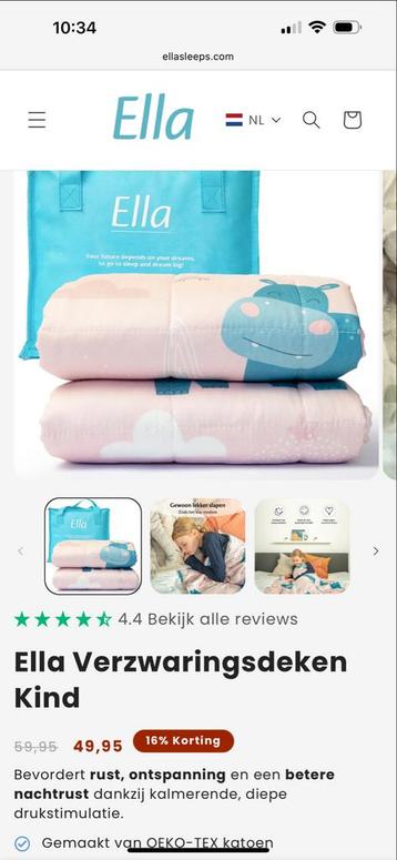 Ella Verzwaringsdeken Kind 150x100cm beschikbaar voor biedingen