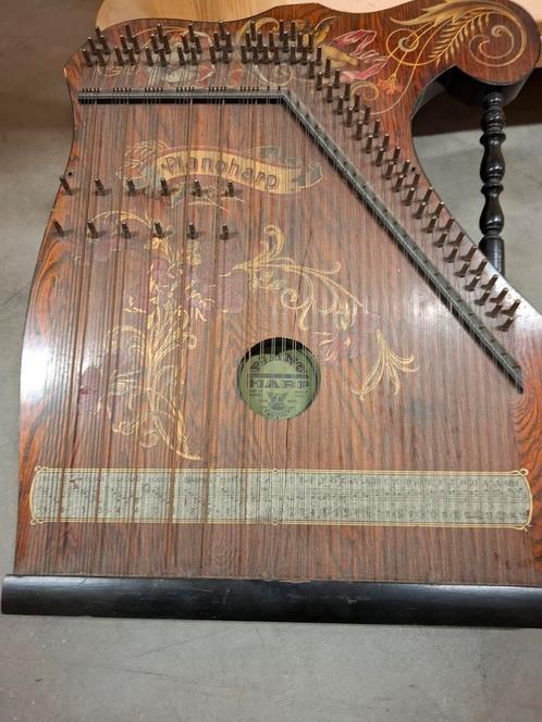 Antieke citer/harp, Muziek en Instrumenten, Snaarinstrumenten | Harpen, Zo goed als nieuw, Ophalen