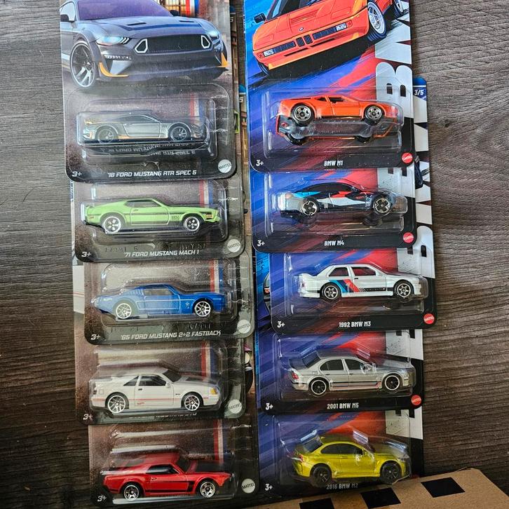 Hot Wheels Auto's - Mustang & BMW Collectie, Kinderen en Baby's, Speelgoed | Speelgoedvoertuigen, Nieuw, Ophalen of Verzenden