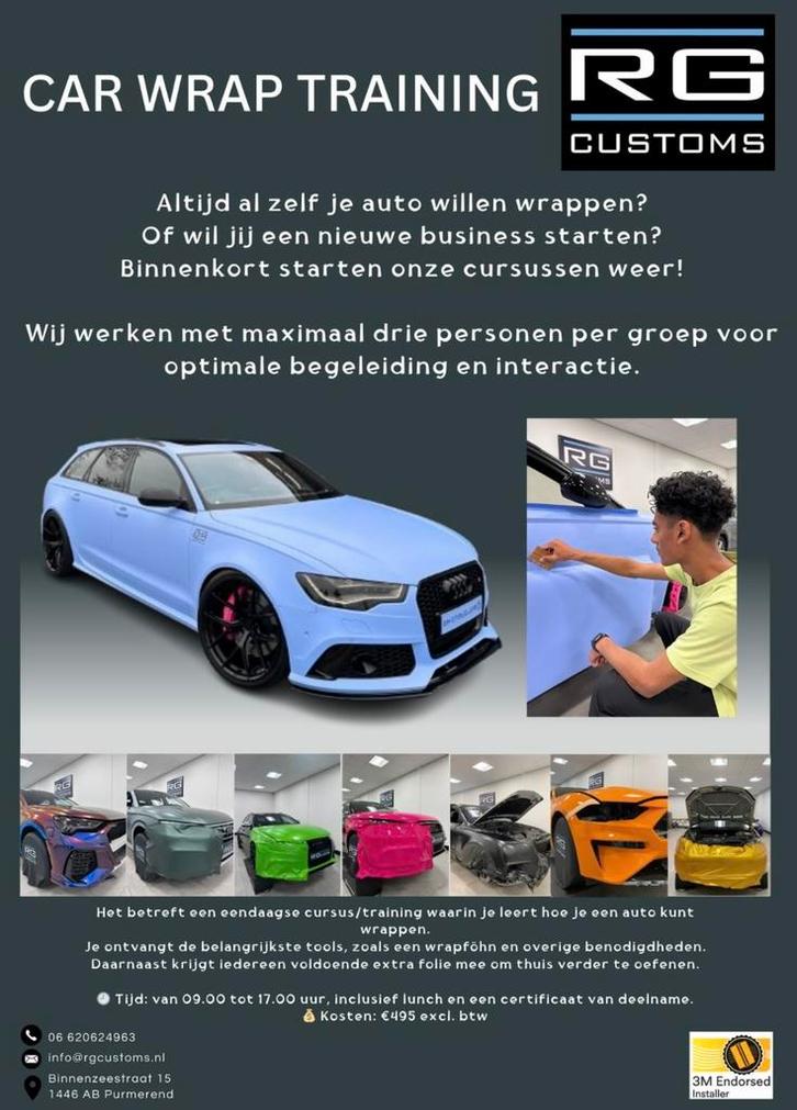 Car wrap cursus training wrappen carwrap, Diensten en Vakmensen, Cursussen en Workshops, Hobby of Vrije tijd, Persoonlijke ontwikkeling