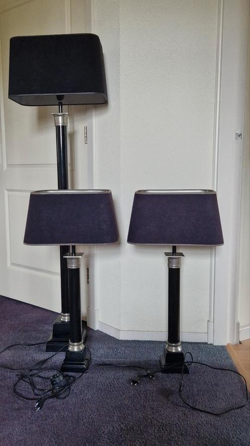 Staande lamp + 2 bijpassende tafellampen, Huis en Inrichting, Lampen | Tafellampen, Zo goed als nieuw, 75 cm of meer, Ophalen