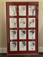 Grote unieke collage met getekende karikaturen, Ophalen, Zo goed als nieuw, 75 cm of meer, 50 tot 75 cm