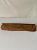 Antiek houten pennendoos/uitschuifdeksel en scharnieren, Ophalen of Verzenden