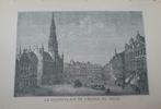 15 / Brussel La Grand Place  L'Hotel de ville gravure 1892, Antiek en Kunst, Kunst | Etsen en Gravures, Ophalen of Verzenden