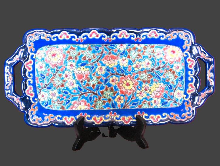 Serveerschaal Milieu de table Emaux de Longwy, Antiek en Kunst, Antiek | Keramiek en Aardewerk, Ophalen