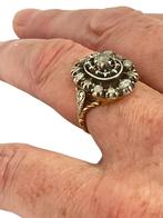 Antieke goud- en zilveren ring met roosdiamant mt 17,5, Verzenden, Goud, Ring, Met edelsteen