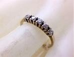 Prachtige vintage licht vergulde zilveren ring met 5 zirkoni, Ophalen, 19 tot 20, Zo goed als nieuw, Dame