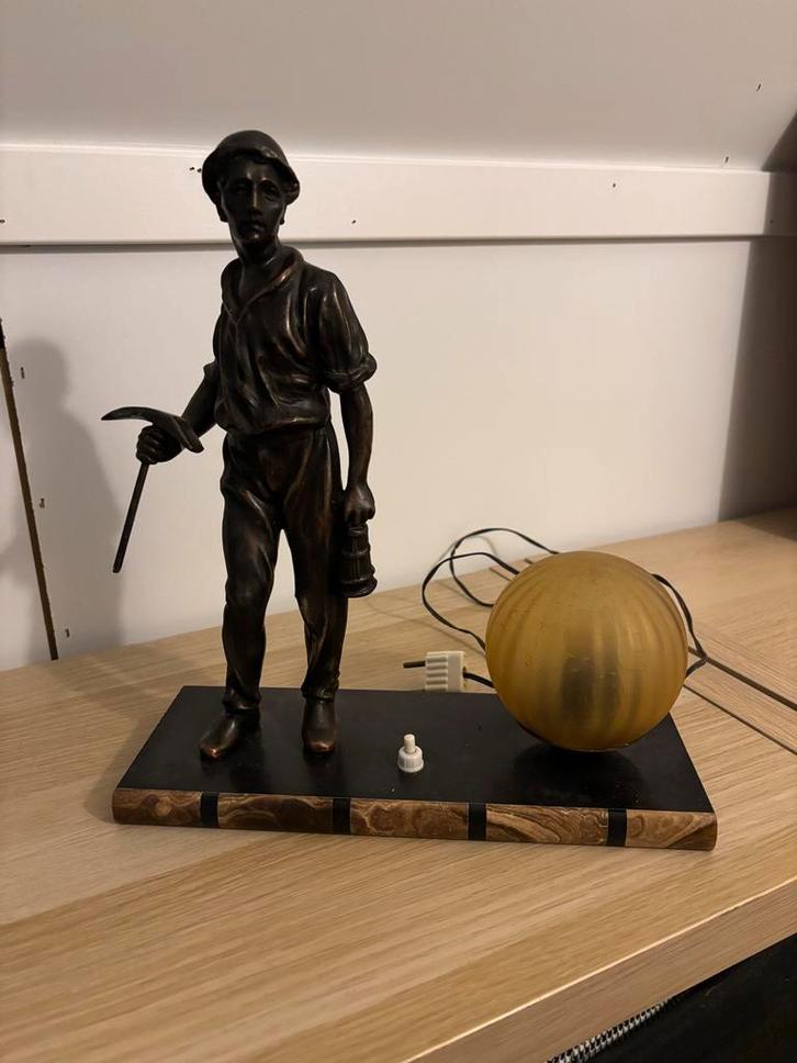 Art Deco Mijnwerker Lamp, ca. 1930-1950, Antiek en Kunst, Antiek | Lampen, Ophalen