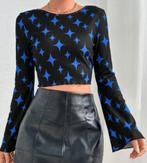 NIEUW! Shein Essnce; Crop top met flare mouw; maat L (40/42), Zwart, Nieuw, Ophalen of Verzenden, Lange mouw