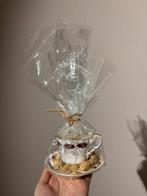 Kop en schotel met vogelvoer, Huis en Inrichting, Woonaccessoires | Vazen, Ophalen, Zo goed als nieuw, Glas, Minder dan 50 cm