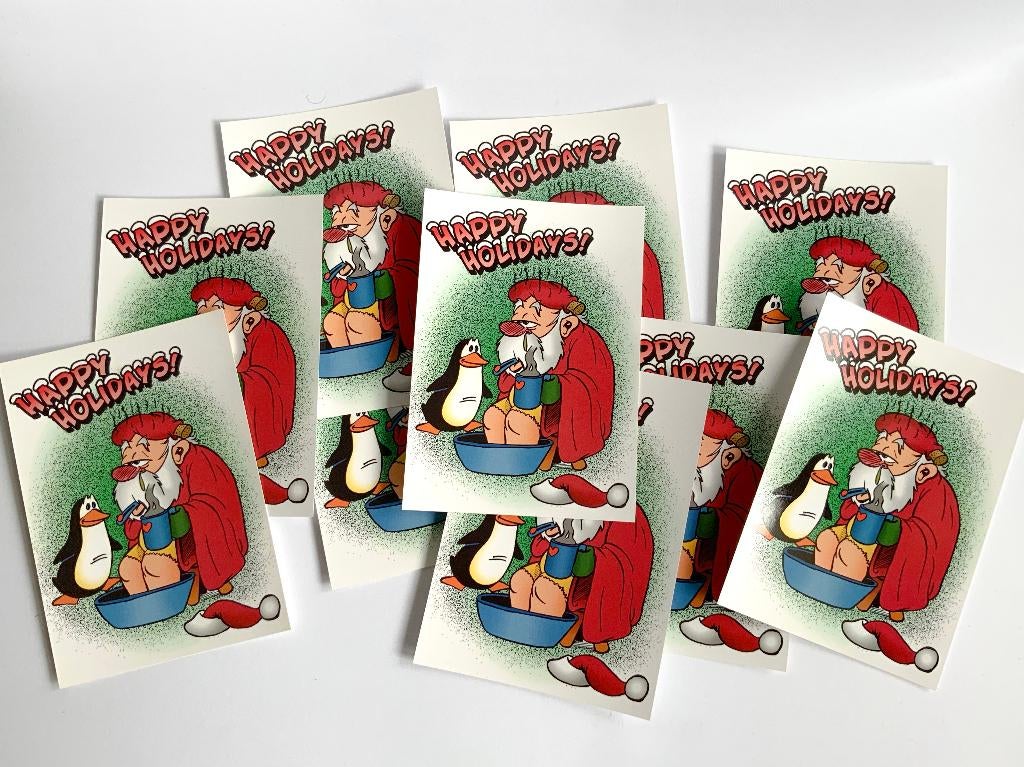 Set kerstkaarten “Verkouwen”, Ophalen of Verzenden, Nieuw, Kerst