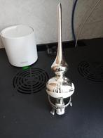 glazen zilverkleurige piek met gesuikerd kersttafereel erop, Diversen, Kerst, Ophalen of Verzenden, Gebruikt