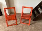 Twee oranje klapstoelen in zeer goede staat, Huis en Inrichting, Stoelen, Ophalen, Twee, Overige kleuren, Zo goed als nieuw