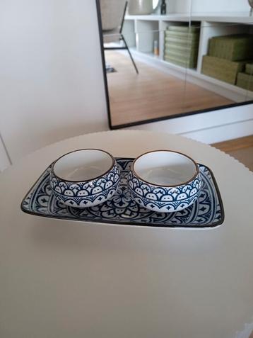 Riverdale tapas setje blauw/wit beschikbaar voor biedingen