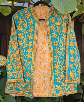 Vintage 70s Afghaanse geborduurd jasje romy boomsma hippie  beschikbaar voor biedingen