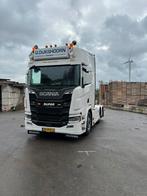 Scania R580 V8 6x2 sleeper, Auto's, Vrachtwagens, Automaat, Achterwielaandrijving, Wit, Leder