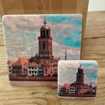 DEVENTER stad skyline op tegeltje en magneet beschikbaar voor biedingen