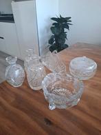 Kristallen bonbonschalen, vaasjes en servettenhouder, Antiek en Kunst, Antiek | Glas en Kristal, Ophalen of Verzenden
