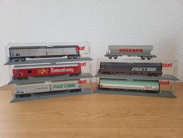 Jouef 6 stuks goederenwagons o.a Vittel, Kronenburg, Volvic beschikbaar voor biedingen